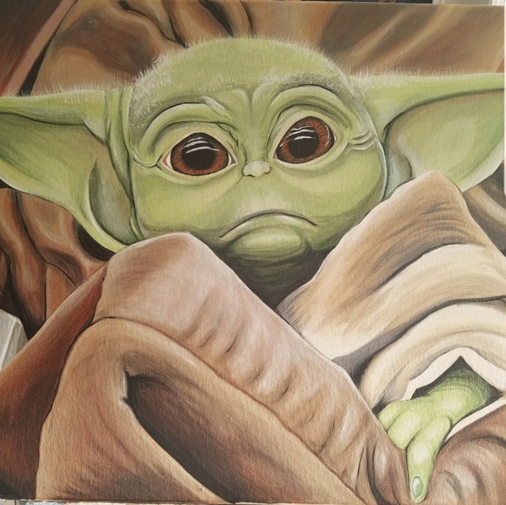 Baby Yoda Painting